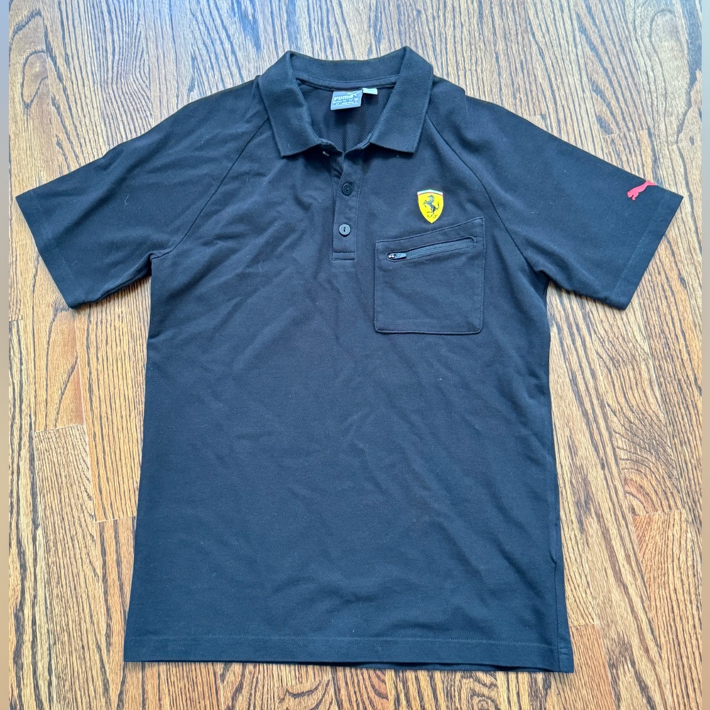 Men’s black Puma Ferrari polo shirt size small